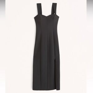 NWT XSP Black Abercrombie Corset Midi Column Dress